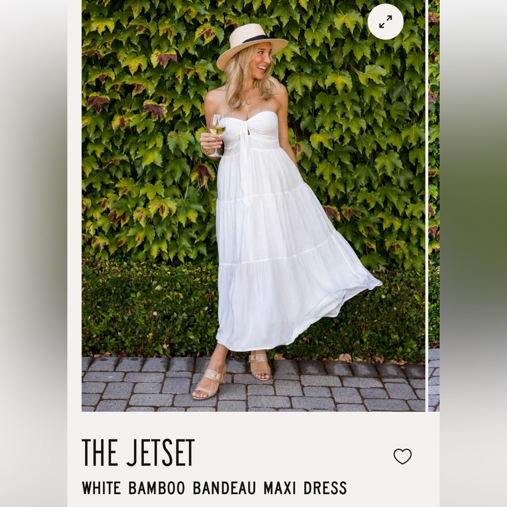 Kenny Flowers The Jetset White Bandeau Maxi Dress